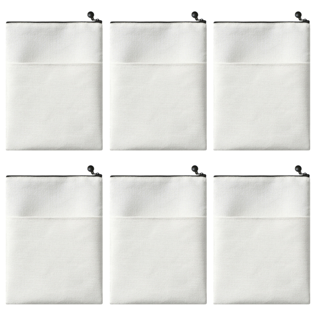 Sublimation Blank Cotton Linen Book Sleeve, Zippered Book Cover Pouch, Dustproof Book Protector with Printable Surface