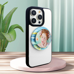 Sublimation Blank 3D Film Magnetic Airbag Stand Sublimation 3D Magnetic Popsocket Phone Grip with Expanding Kickstand