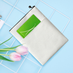 Sublimation Blank Cotton Linen Book Sleeve, Zippered Book Cover Pouch, Dustproof Book Protector with Printable Surface