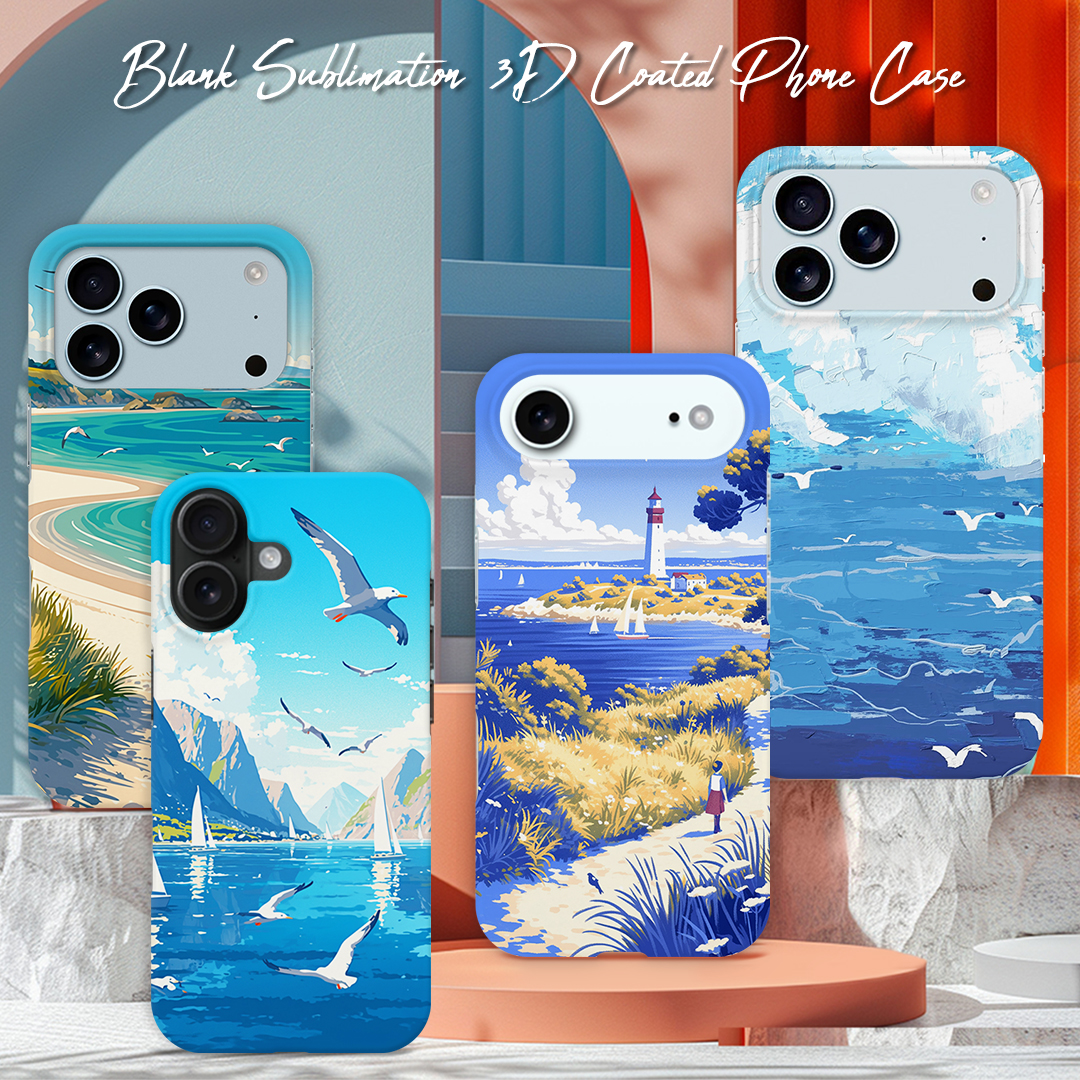Sublimation 3D Film Coated Hard Phone Case Heat Press Plastic Customizable Snap Phone Cover For iPhone 17 Series Semi-wrapped Cover Mobile Phone Case