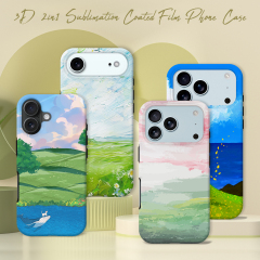 New Arrival Sublimation 3D 2in1 Film Coated Phone Case Cover Blank Customized DIY Cell Phone Case for iPhone 17 Series