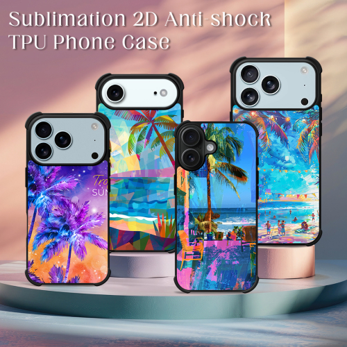 Anti-Shock! For iPhone 17 Series Four Corner Anti-drop 2D TPU Phone Case Phone Cover With Metal Insert For Sublimation Printing