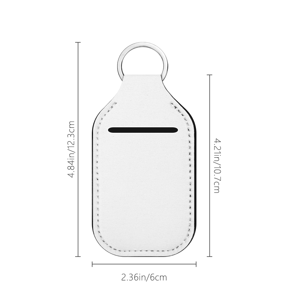 Sublimation Blank Neoprene Hand Sanitizer Bottle Holder Keychain, Custom Print Travel Accessory