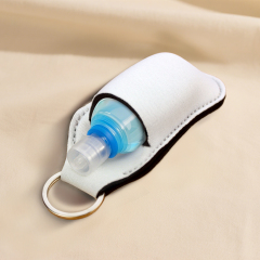 Sublimation Blank Neoprene Hand Sanitizer Bottle Holder Keychain, Custom Print Travel Accessory