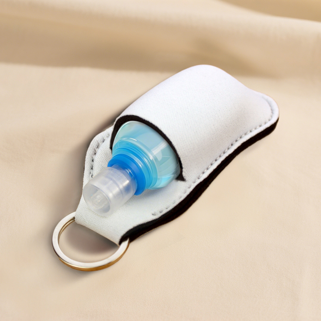 Sublimation Blank Neoprene Hand Sanitizer Bottle Holder Keychain, Custom Print Travel Accessory