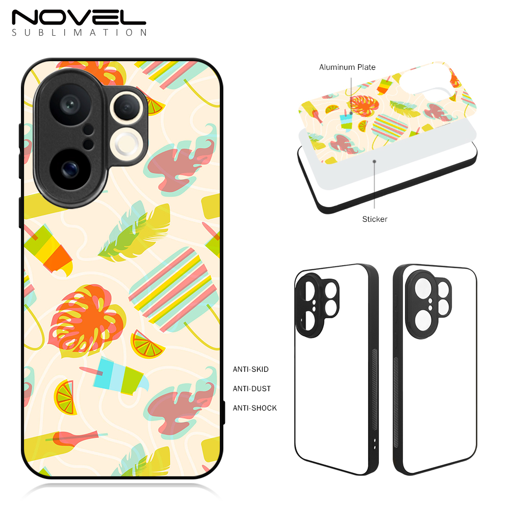 For Vivo S Series S30 Pro mini, S15/15 Pro, S10/S10 Pro, S9E, S7, S6/G1, S5 Blank 2D TPU Phone Case Silicone Cover with Aluminum Sheet for Sublimation Printing