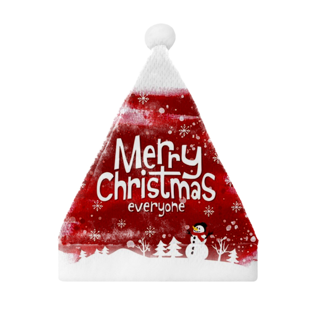 Sublimation Blank 300g Flannel Christmas Hat, White, 2 Sizes (Adult/Kid), Festive Holiday Headwear