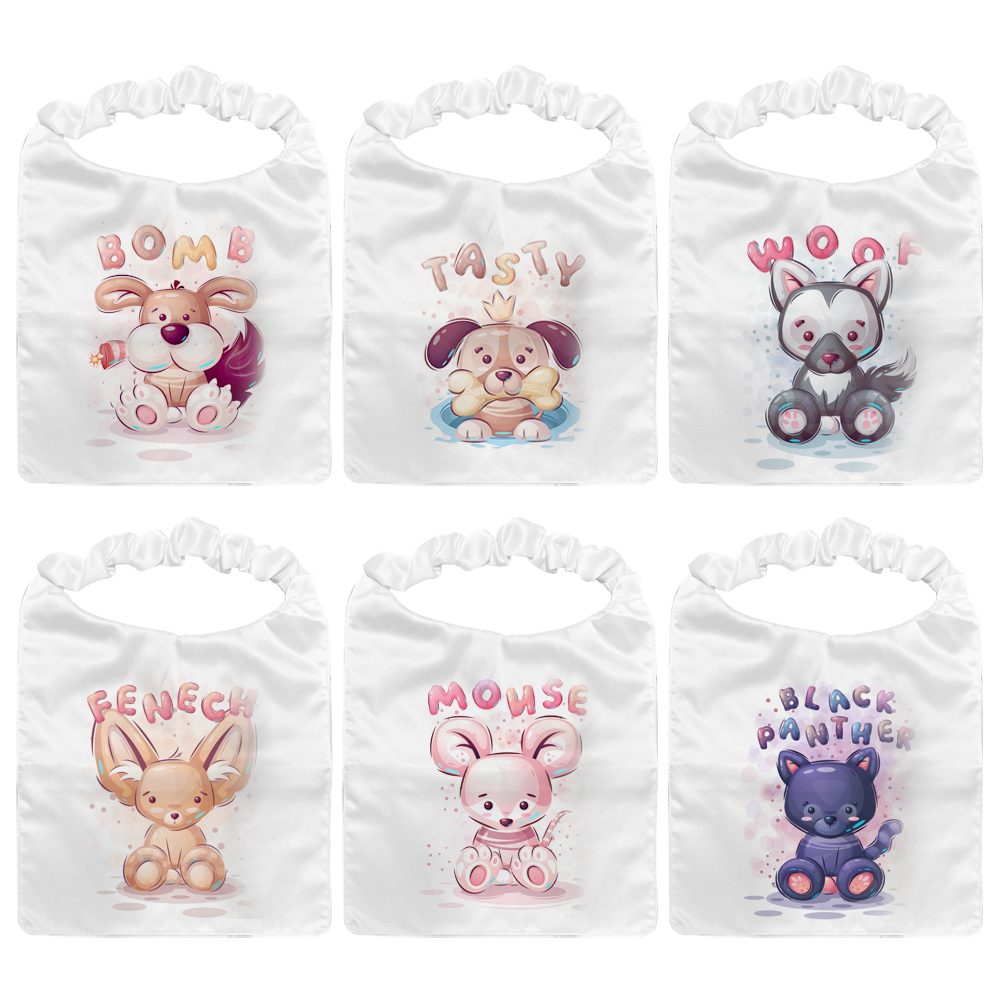 Sublimation Blank Polyester Pet Bib Printable Dog Bandana with Elastic Neck Strap, Toweling Back | Reusable Pet Scarf for Puppies & Small Animals