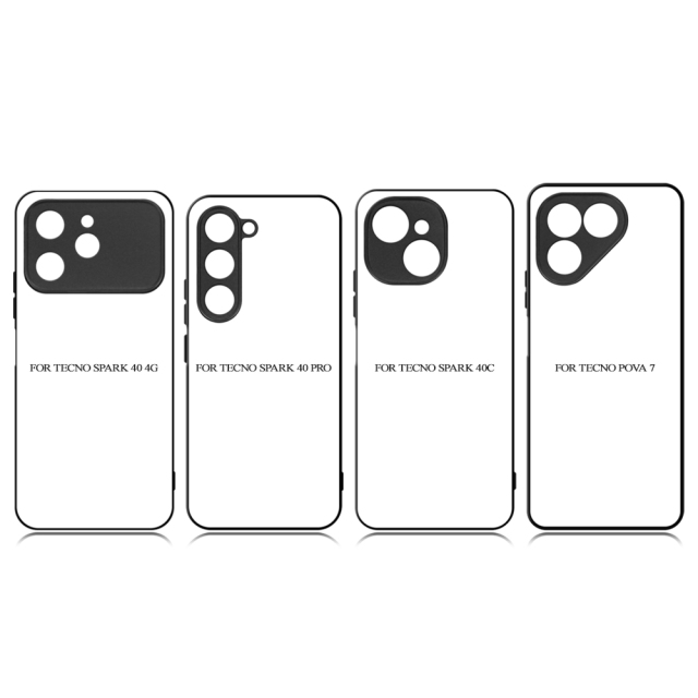 Smooth Sides!!! For Tecno Spark 40 Series Sublimation 2D TPU Silicone Phone Case Cover With Aluminum Insert