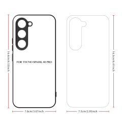 Smooth Sides!!! For Tecno Spark 40 Series Sublimation 2D TPU Silicone Phone Case Cover With Aluminum Insert