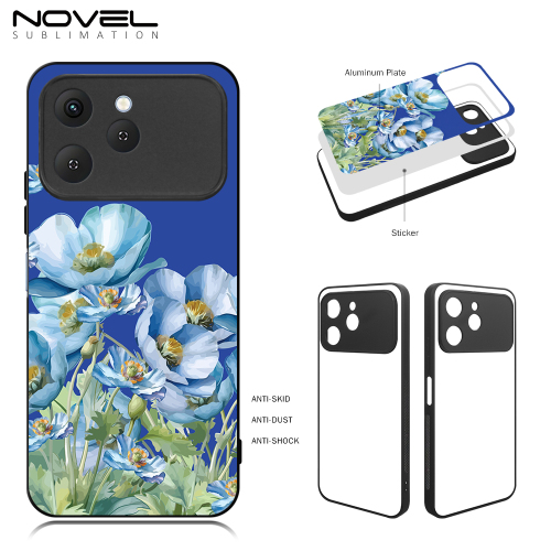 Smooth Sides!!! For Tecno Spark 40 Series Sublimation 2D TPU Silicone Phone Case Cover With Aluminum Insert for Tecno Spark 40 4G, Spark 40C, Spark 40 Pro, Spark 40 Pro Plus