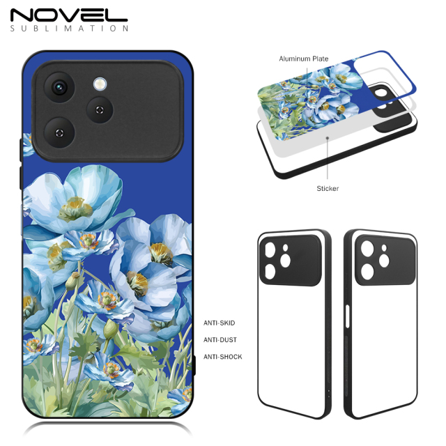 Smooth Sides!!! For Tecno Spark 40 Series Sublimation 2D TPU Silicone Phone Case Cover With Aluminum Insert