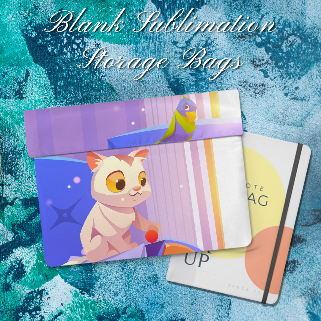 Sublimation Blank Polyester Storage Bag Printable Book Pouch, Notebook Organizer Tote | Customizable Fabric Carryall for Books & Stationery