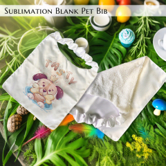 Sublimation Blank Polyester Pet Bib Printable Dog Bandana with Elastic Neck Strap, Toweling Back | Reusable Pet Scarf for Puppies & Small Animals