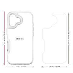 New arrival Sublimation 2D 3in1 Transparent Phone Case For iPhone 17 Series, iPhone 16,15,14,13,12 Series