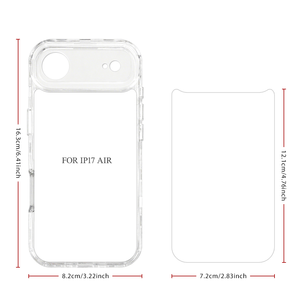 New arrival Sublimation 2D 3in1 Transparent Phone Case For iPhone 17 Series, iPhone 16,15,14,13,12 Series