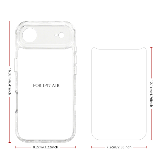 New arrival Sublimation 2D 3in1 Transparent Phone Case For iPhone 17 Series, iPhone 16,15,14,13,12 Series