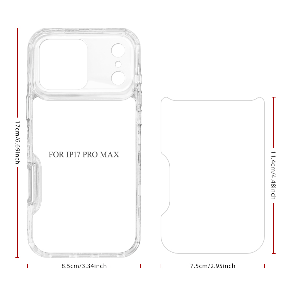 New arrival Sublimation 2D 3in1 Transparent Phone Case For iPhone 17 Series, iPhone 16,15,14,13,12 Series