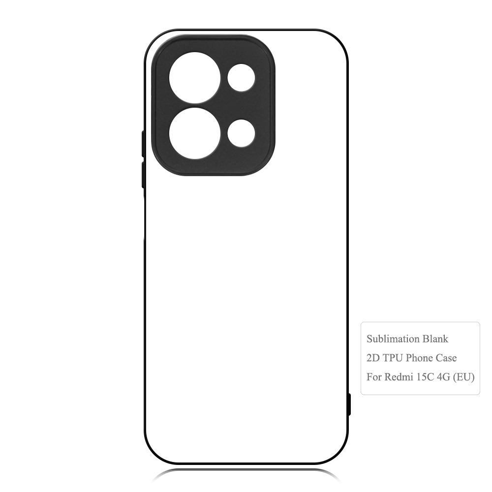 For Redmi 15C 4G EU, 13X, 14C 4G,Redmi 13C 5G,13C 4G DIY Logo Sublimation Blank 2D TPU Phone Case With Aluminum Insert