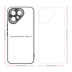 Smooth Sides!!! For Tecno Pova 7 Pro,Tecno Pova 7 Ultra 2D TPU Phone Case With Aluminum Insert For Sublimation Printing