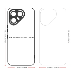 Smooth Sides!!! For Tecno Pova 7 Pro,Tecno Pova 7 Ultra 2D TPU Phone Case With Aluminum Insert For Sublimation Printing