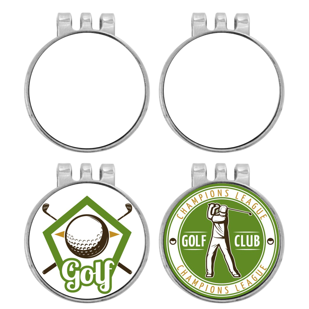 Sublimation Blank Golf Hat Clip - Magnetic Silver Cap Holder, Heat-Transfer Printable Golf Accessory, Magnet Clip for Hats & Caps