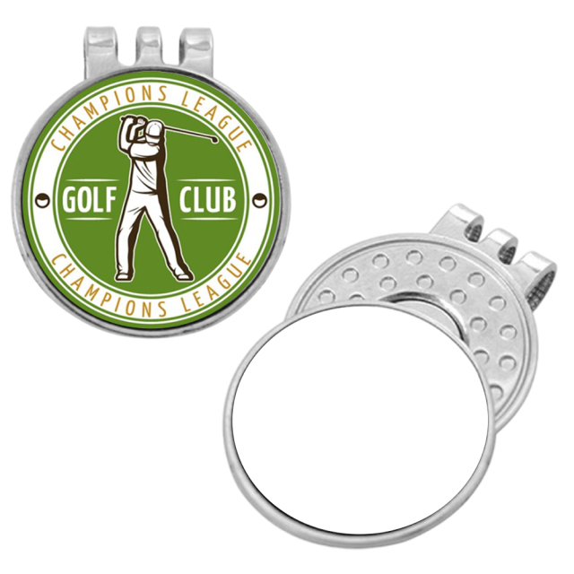 Sublimation Blank Golf Hat Clip - Magnetic Silver Cap Holder, Heat-Transfer Printable Golf Accessory, Magnet Clip for Hats & Caps