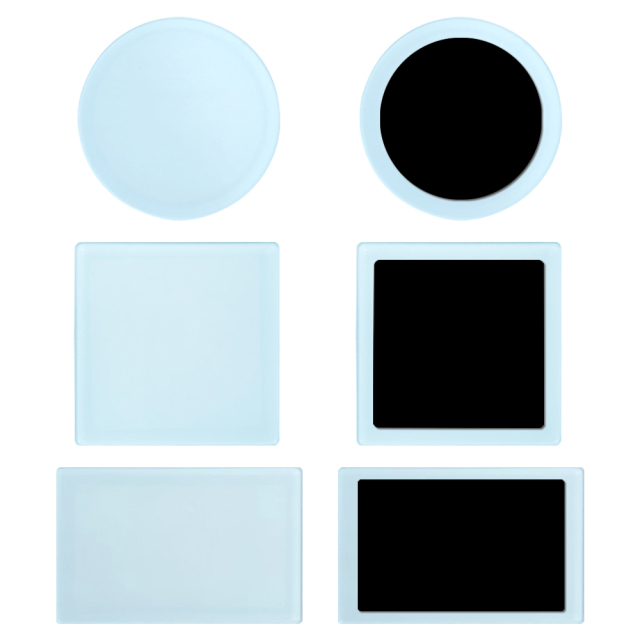 Blank Sublimation Glass Fridge Magnets - Rectangular (84x54x3mm), Round (60x3mm) & Square (60x60x3mm) | Heat-Transfer Printable Refrigerator Stickers, Customizable Glass Magnet Decor
