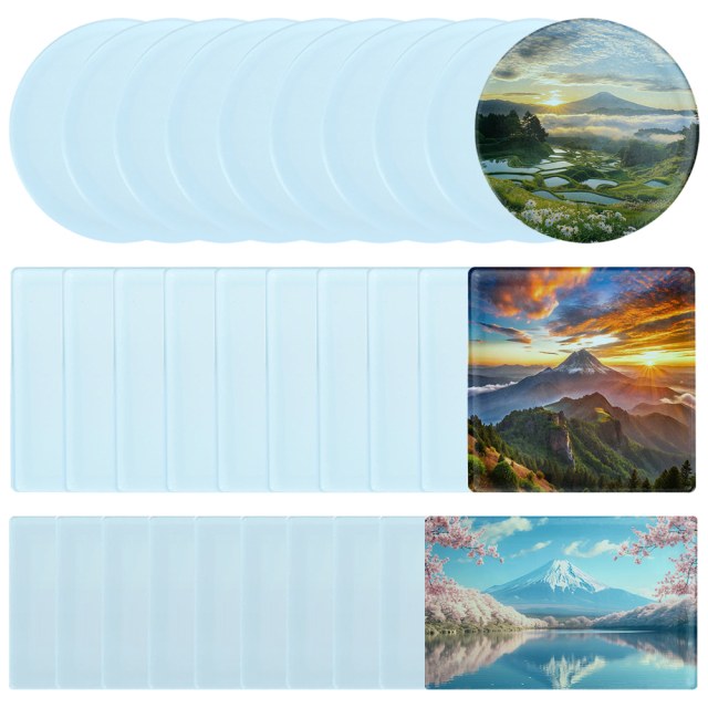 Blank Sublimation Glass Fridge Magnets - Rectangular (84x54x3mm), Round (60x3mm) & Square (60x60x3mm) | Heat-Transfer Printable Refrigerator Stickers, Customizable Glass Magnet Decor