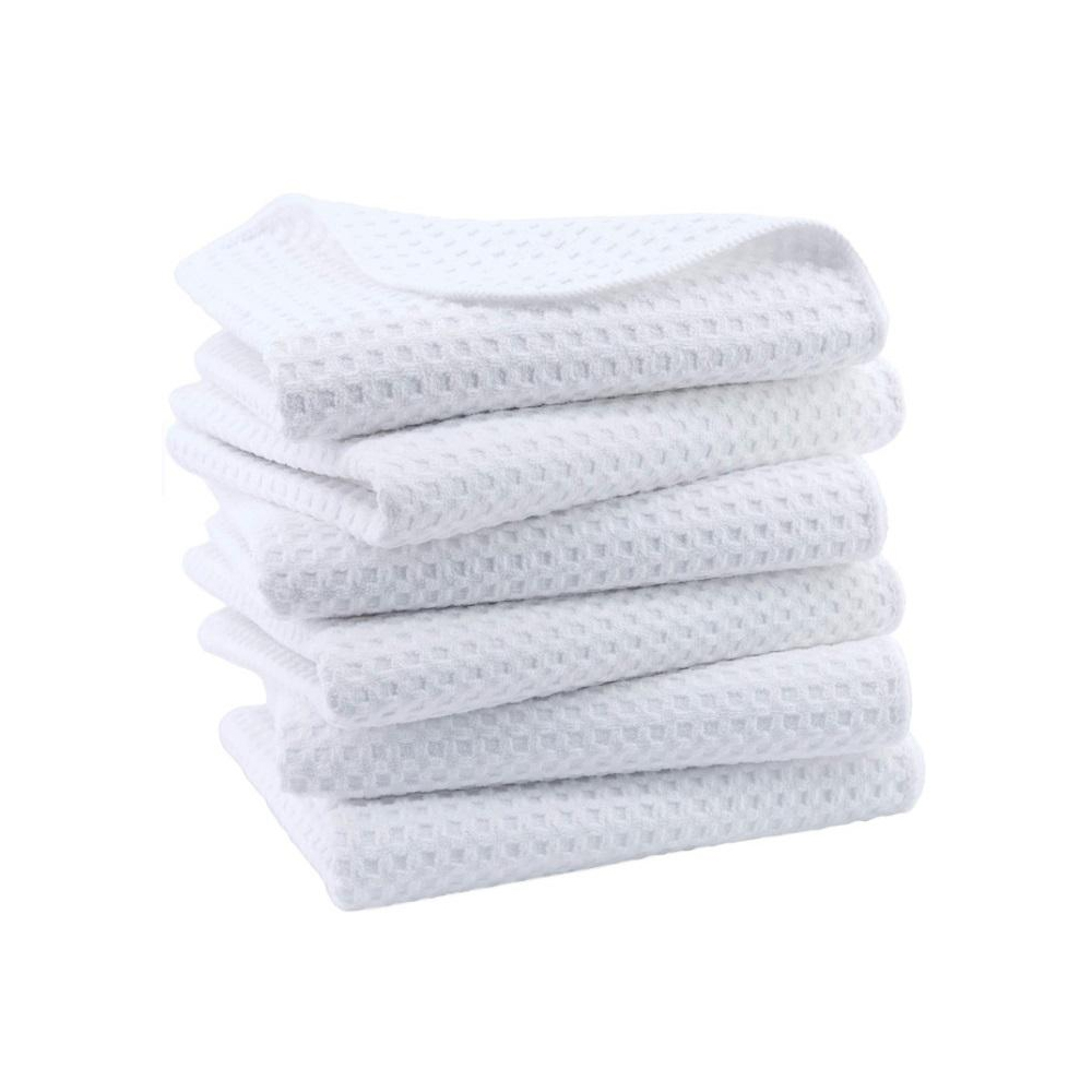 Blank Sublimation Waffle Weave Towel - White Heat-Transfer Printable Cloth, Waffle Textured Towel for Custom Designs | Reusable Waffle Fabric Towel