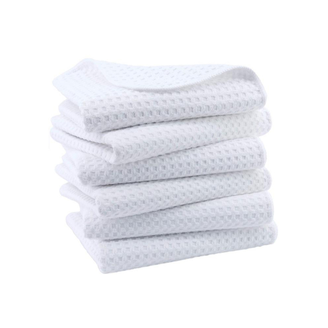 Blank Sublimation Waffle Weave Towel - White Heat-Transfer Printable Cloth, Waffle Textured Towel for Custom Designs | Reusable Waffle Fabric Towel