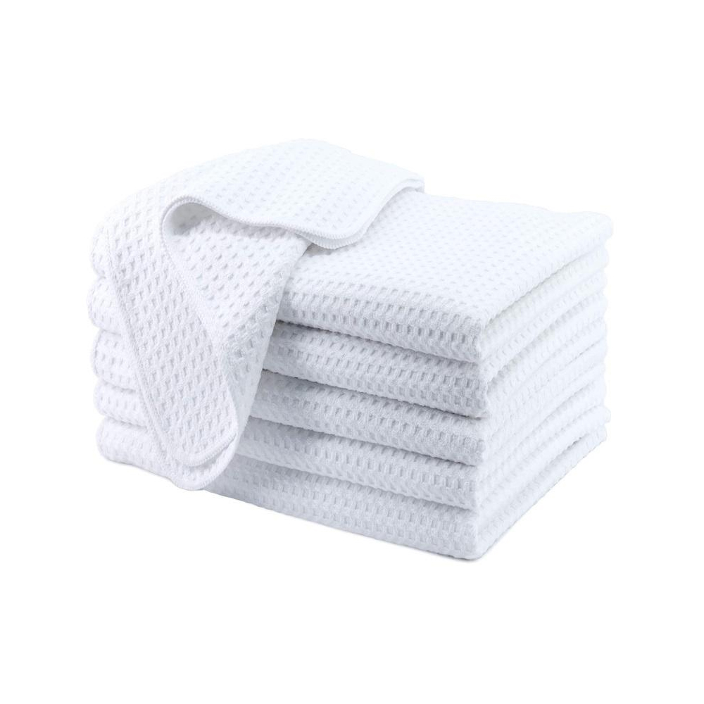 Blank Sublimation Waffle Weave Towel - White Heat-Transfer Printable Cloth, Waffle Textured Towel for Custom Designs | Reusable Waffle Fabric Towel