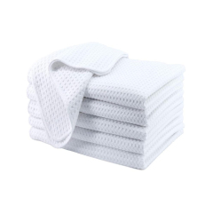 Blank Sublimation Waffle Weave Towel - White Heat-Transfer Printable Cloth, Waffle Textured Towel for Custom Designs | Reusable Waffle Fabric Towel