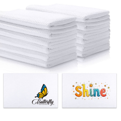 Blank Sublimation Waffle Weave Towel - White Heat-Transfer Printable Cloth, Waffle Textured Towel for Custom Designs | Reusable Waffle Fabric Towel