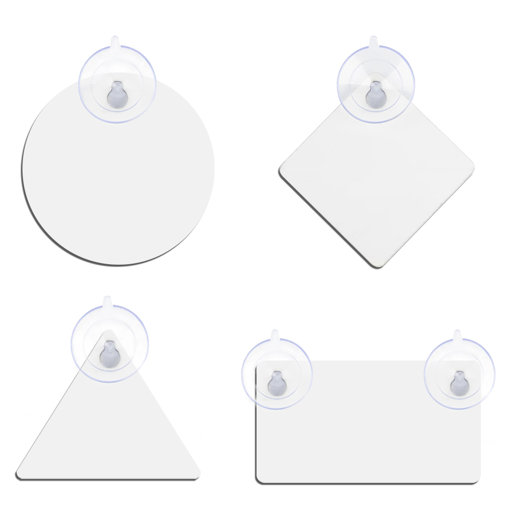 DIY MDF Blank Car Window Sign - Customizable Sublimation MDF Car Interior Reminder Sign - Includes Suction Cup for Easy Mounting