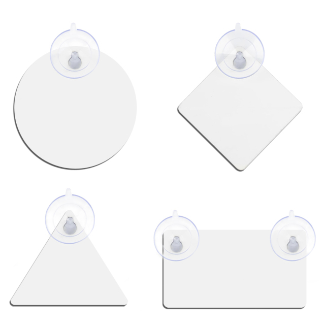 DIY MDF Blank Car Window Sign - Customizable Sublimation MDF Car Interior Reminder Sign - Includes Suction Cup for Easy Mounting