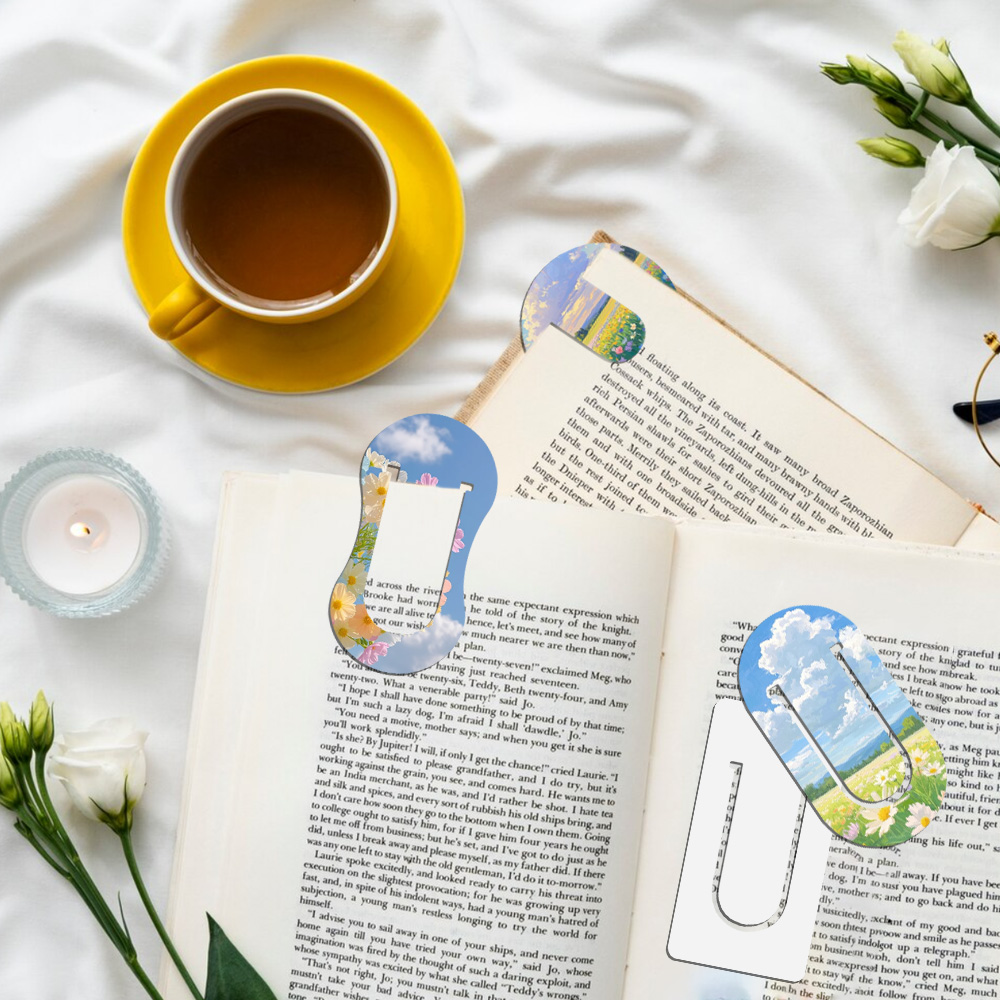 Blank Sublimation Double-Sided Shaped PET Bookmark - Heat Transfer Printable Irregular PET Book Marker, Customizable Double-Sided PET Page Holder Sublimation Stationery
