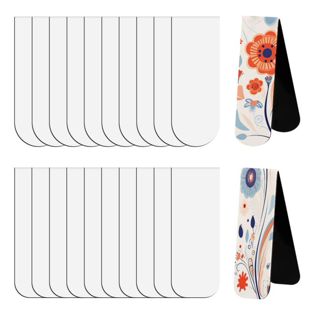 Blank Sublimation Foldable Soft Magnetic Bookmark - Heat Transfer Printable Magnetic Book Marker, Foldable Soft Magnet Bookmark for Books | Customizable Magnetic Page Holder