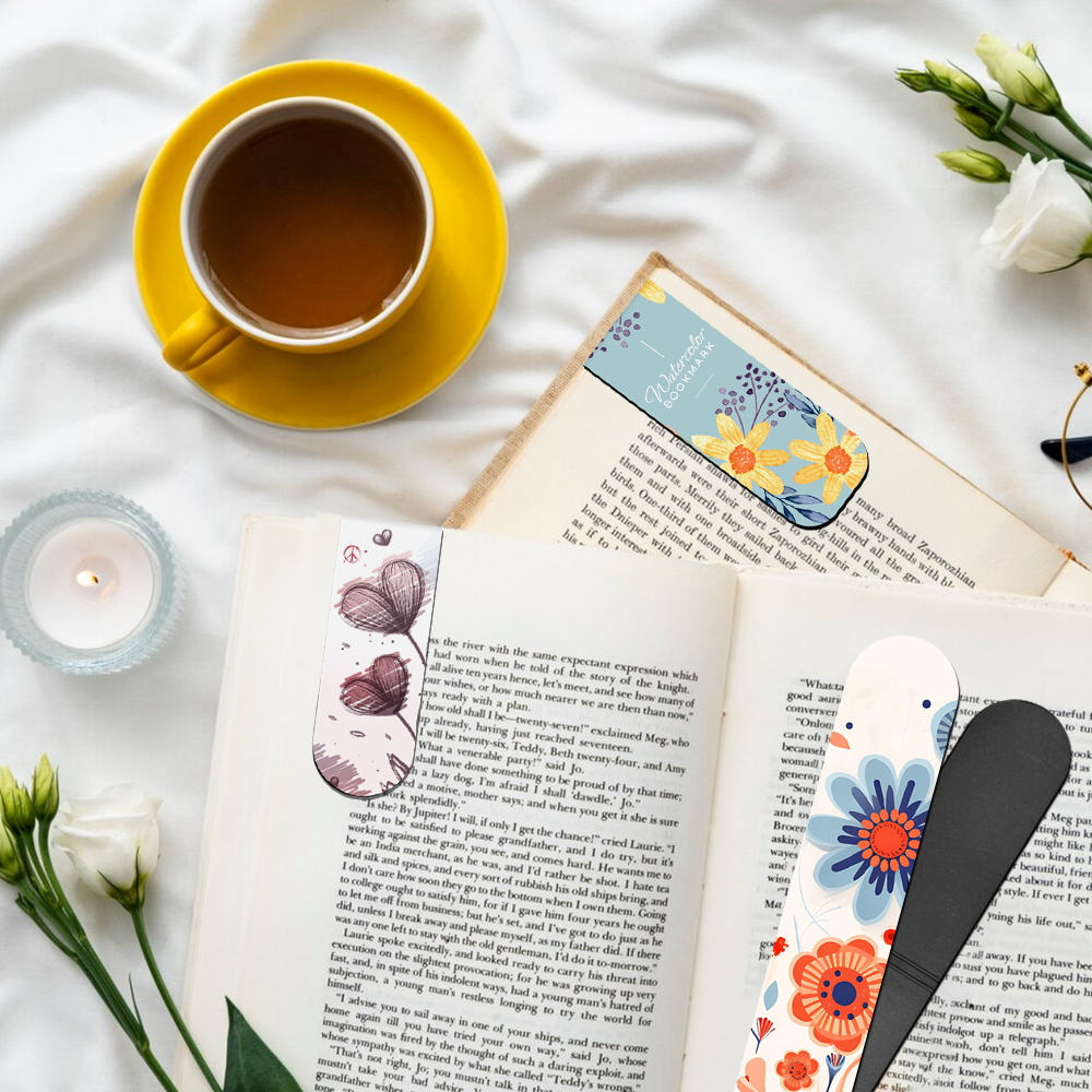 Blank Sublimation Foldable Soft Magnetic Bookmark - Heat Transfer Printable Magnetic Book Marker, Foldable Soft Magnet Bookmark for Books | Customizable Magnetic Page Holder