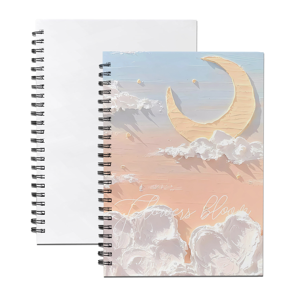 Sublimation Blank Heat Transfer Spiral Notebook - Hardboard Cover Journal, Customizable Spiral-Bound Notebook | Heat-Transfer Printable Hard Cover Spiral Notebook for Daily Use Sublimation Stationery