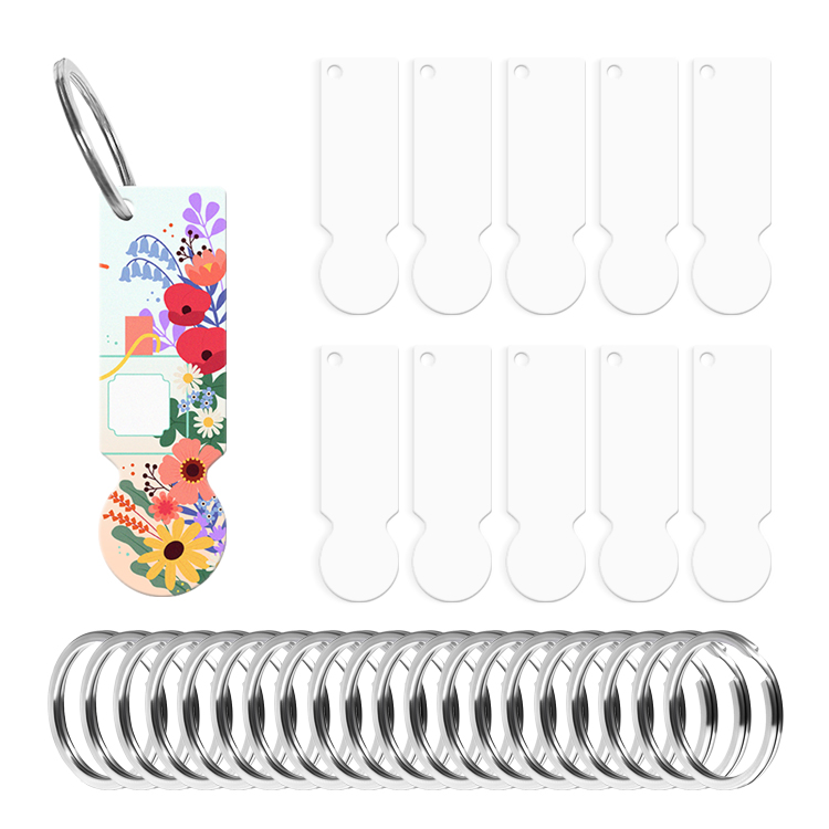 Blank Heat Transfer Stainless Steel Coin Keychain - Sublimation Printable Metal Token Key Ring, Customizable Stainless Steel Key Fob