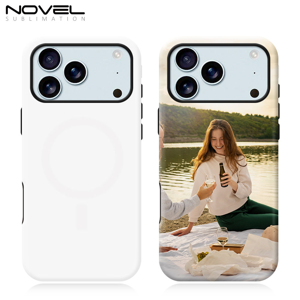 New arrival Sublimation 3D 2in1 Magsafe Film Phone Case For iPhone 17,16,15,14,13 Series Support Wireless Charging