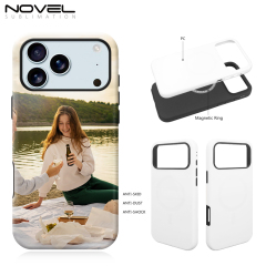 New arrival Sublimation 3D 2in1 Coated Magsafe Phone Case For iPhone 17,16,15,14,13 Series Support Wireless Charging