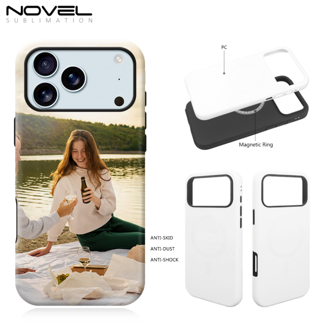 New arrival Sublimation 3D 2in1 Coated Magsafe Phone Case For iPhone 17,16,15,14,13 Series Support Wireless Charging