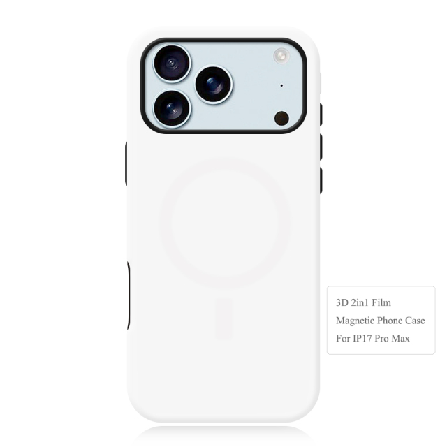 New Arrival Sublimation 3D 2in1 Film Phone Case for Magnetic Wireless Charging Cover Customized DIY Cell Phone Case for iPhone Series