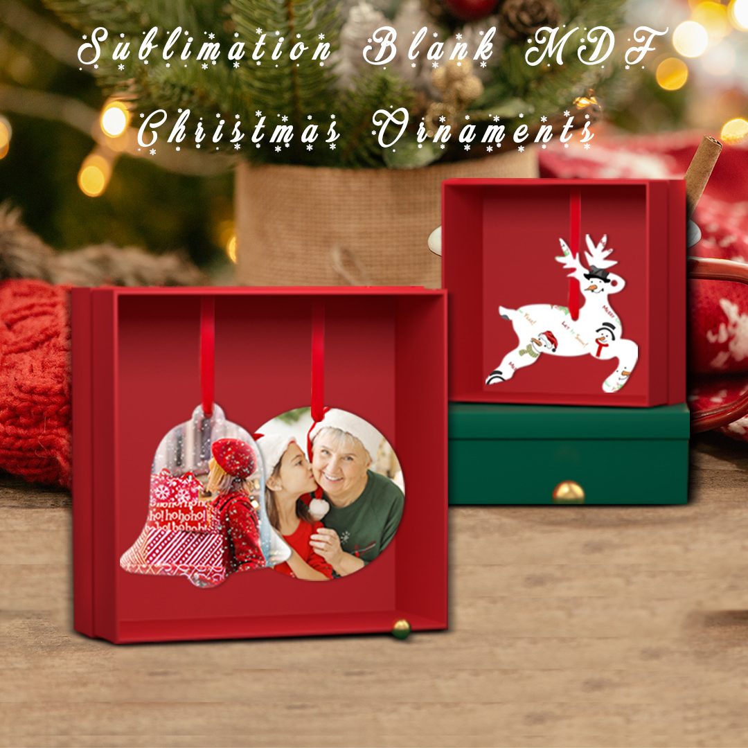 Sublimation MDF Christmas Ornament Decoration Pendant - Various Shapes Available