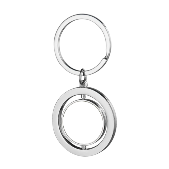 DIY Sublimation 360 Degrees Rotatable Keychain Blank Double-sided Printing Decoration Heat Press Metal Pendant Keychain Small Gift