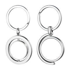 DIY Sublimation 360 Degrees Rotatable Keychain Blank Double-sided Printing Decoration Heat Press Metal Pendant Keychain Small Gift