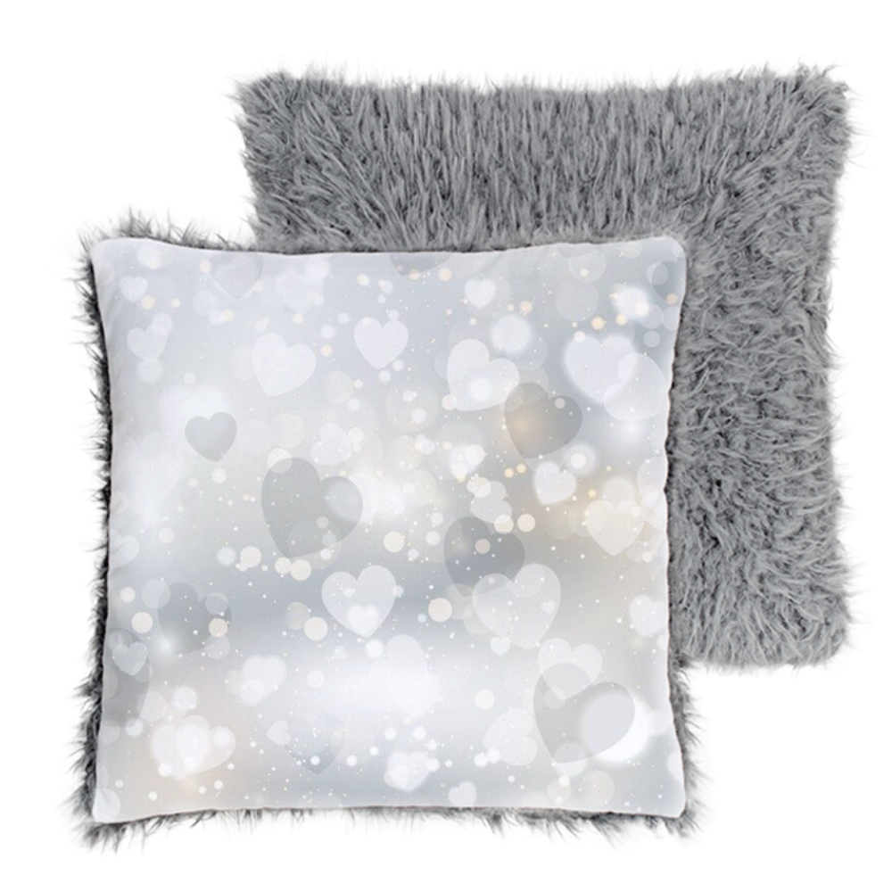 Sublimation Short Plush Pillowcase - Front Plush, Back Printable, Pink & Grey Pillow Case | Heat-Transfer Blank Pillow Cover, Customizable Soft Cushion Case