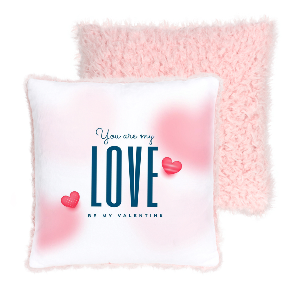 Sublimation Short Plush Pillowcase - Front Plush, Back Printable, Pink & Grey Pillow Case | Heat-Transfer Blank Pillow Cover, Customizable Soft Cushion Case